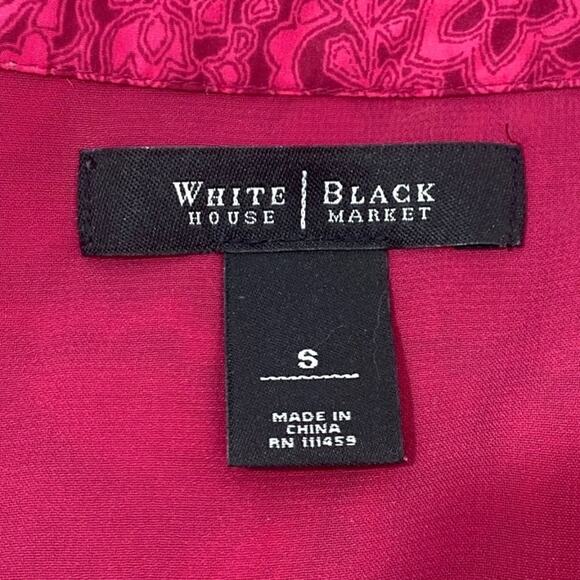 White House Black Market Sleeveless Fuchsia Sequined Ruffled Dress women sz S - Picture 5 of 8